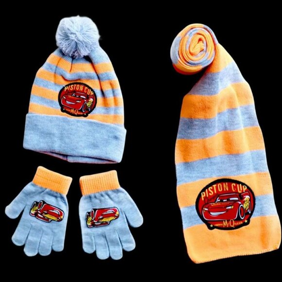 Disney Cars Orange Hat Glove And Scar Set - Picture 1 of 1